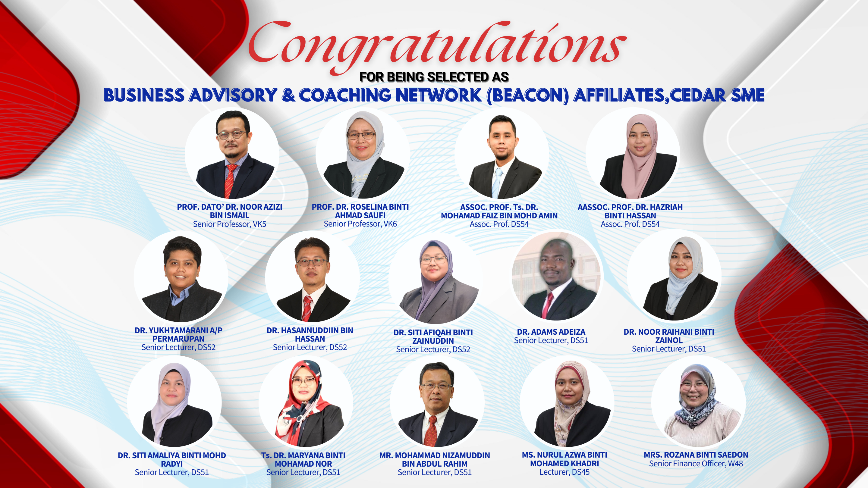 Tahniah kerana terpilih sebagai Business Advisory & Coaching Network (BEACON)